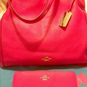Auth. Coach Edie handbag and matching wallet